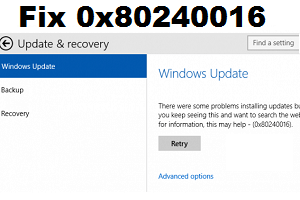 Fix 0x80240016 Windows 10