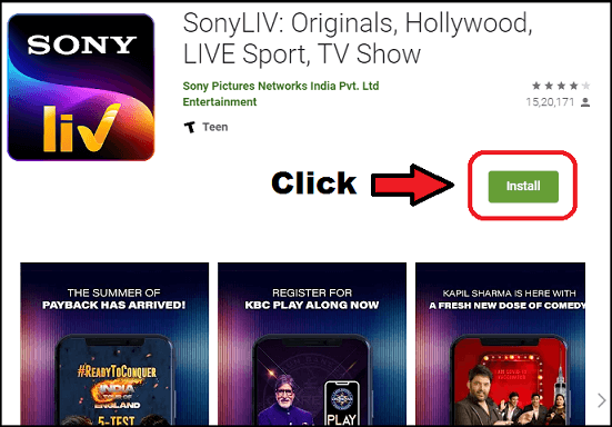 Sony liv App for PC
