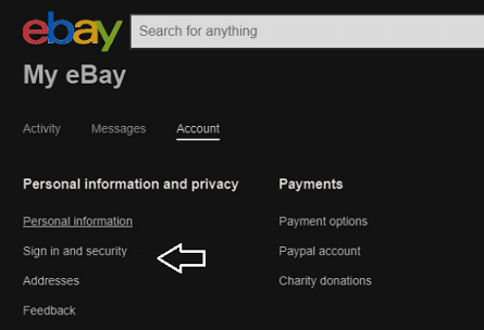 Change ebay Password