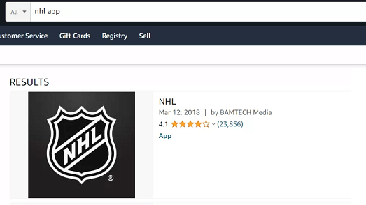 NHL Amazon Website