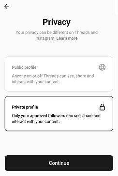 Account Private on Threads