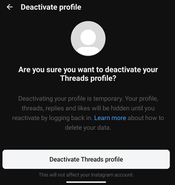 Delete Threads Account