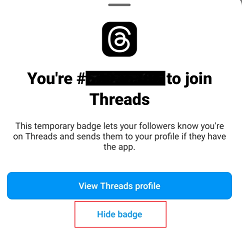 Remove Threads Badge on Instagram Profile